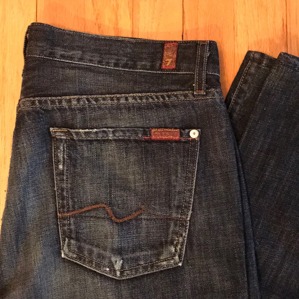 7 for All Mankind Dark Wash Slim Bootcut Denim - Picture 3 of 7